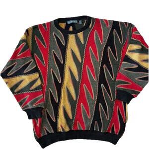 Tundra Vintage 90s Coogi Inspired Sweater Chenille Multicolor Men’s Large
